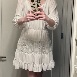 White Crochet Dress
